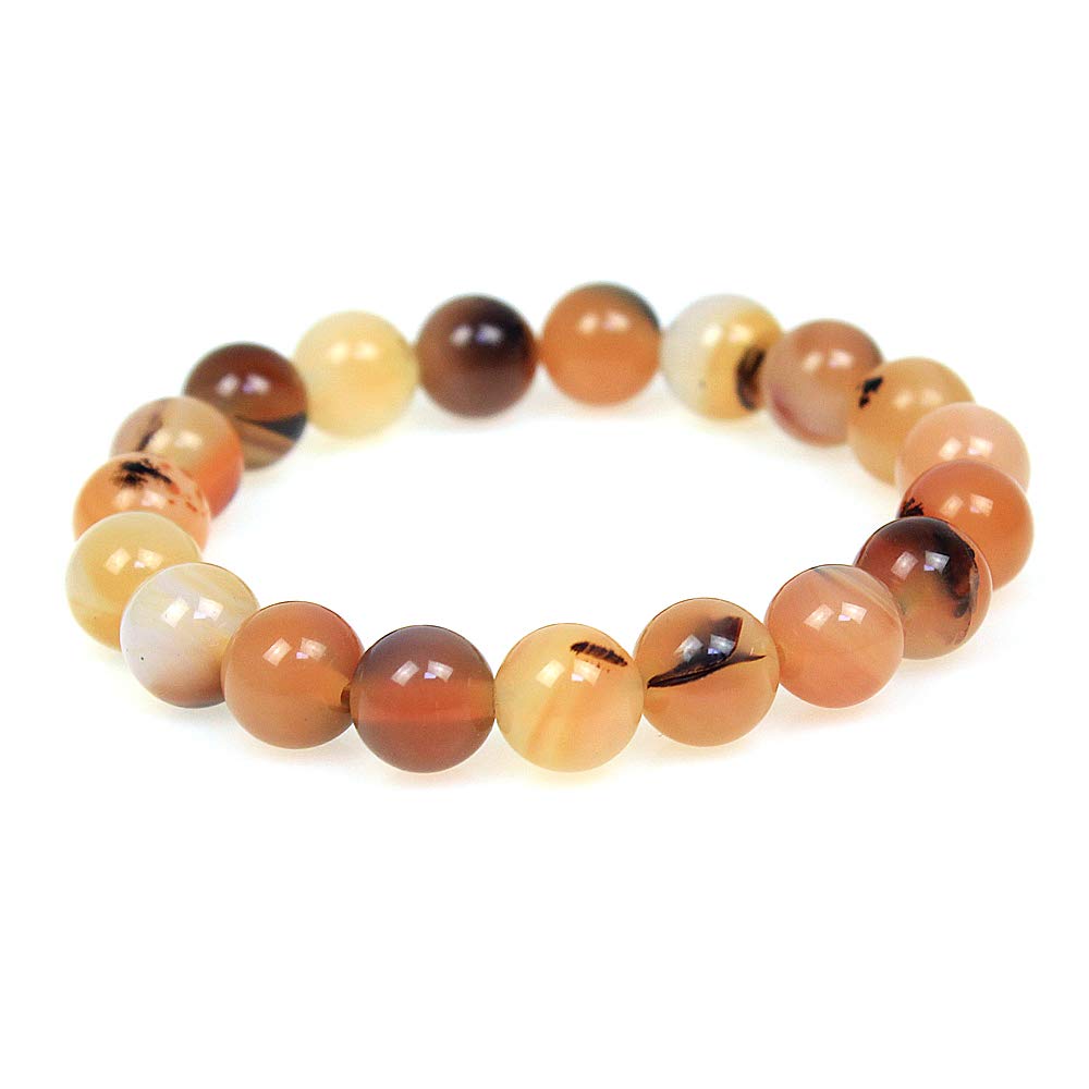 Ausgewähltes Armband für Damen und Herren, 10 mm, schwarze Achat-Perlen, elastisch, Naturstein, Yoga-Armband, Armreif
