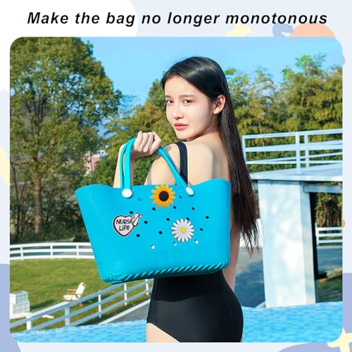 Image of Lckaey Rubber Beach Bag Accessories-PVC Rubber Totes organizer Sport Charms- for Purse Bogg Inserts