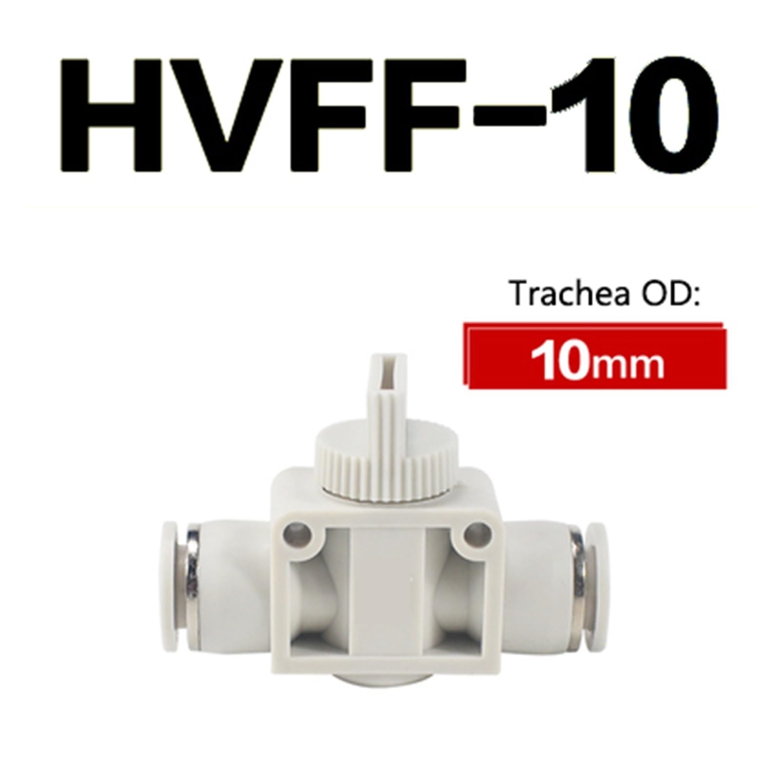 SSIMOO 2 pièces/lot pneumatique Air 2 voies raccords rapides HVFF main Valve Tube tuyau en plastique connecteur rapide OD 4mm 6mm 8mm 10mm 12mm kindly (Color : HVFF10)