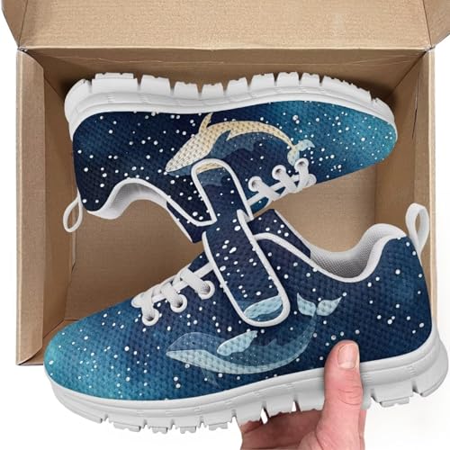 Boys Girls Shoes Kids Tennis Running Athletic School Sneakers for Little/Big Kid Dolphin Pattern2