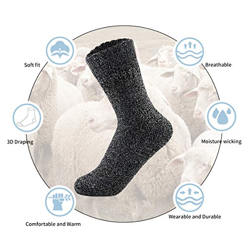 Century Star Women's Knit Pattern Sports Socks - Crew Cut, Warm & Soft Cashmere Blend for Winter2