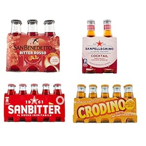 Italian apeterivo selection Crodino Bitter 10 x 100 ml + Sanbitter Bitter rosso 10x 100 ml + Ben’s bitter rosso 6x 100ml…