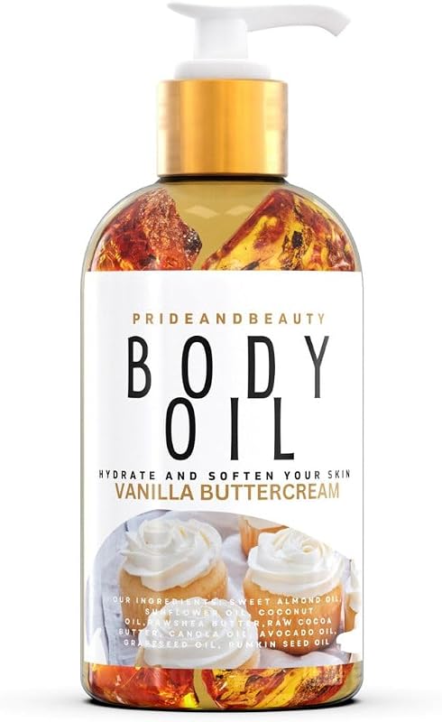 Óleo corporal pós-banho Pride and Beauty Hair + Skin Restoration Vanilla Buttercream
