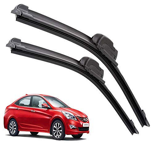 Image of Euro Care Windshield Car Wiper Blades Compatibility With Hyundai Verna Fluidic (Model : 2015-2017) - Set of 2Pc (D-24,P-16)