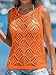 Imily Bela Womens Summer Crochet Tank Tops Knit Sleeveless Scoop Neck Sweater Vest Boho Hollow Out Cover Ups Orange