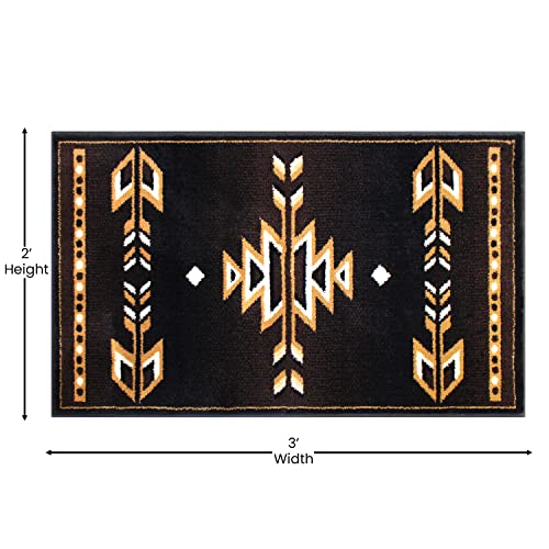 Masada Masada Rugs 2'X3' Southwest Native American Area Rug In Brown, Black, Beige & Ivory #TOP1