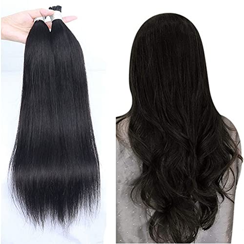 Pre Bonded I Tip Human Hair Extension For Women Fusion Stick Tip Remy Human Hair Piece Invisible Keratin Glue In Hair Extensions Full Head 100 Strands 100 Gram 18Inch #TOP4