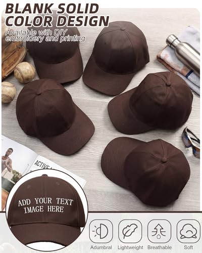 Image of Handepo 24 Pcs Blank Baseball Caps Adjustable Back Strap Unisex Blank Design Caps Plain Unisex Hats for Men Women
