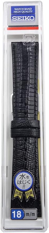 [Seiko] Seiko Watch Band, 18 mm, r0261al Cowhide tezyu- Notebook Leather Black Men's