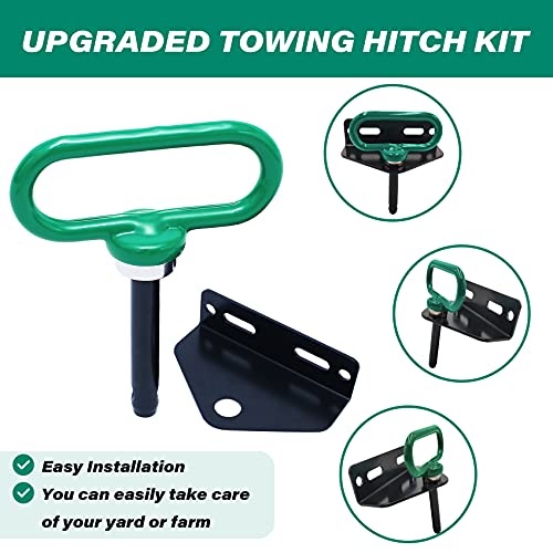 Towing Hitch Kit - Magnetic Hitch Pin And Zero Turn Mower Trailer Hitch, Universal Heavy Duty Lawn Mower Trailer Hitch & Strong Neodymium Magnet Trailer Gate Pin 1/2 Inch (Combo Pack), Green+Black #TOP5