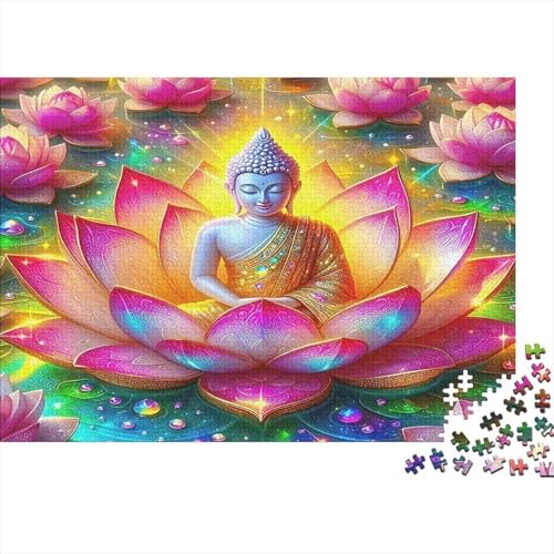 Puzzle de 1000 piezas con Buda en flor de loto ideal para reducir el estrés en adultos