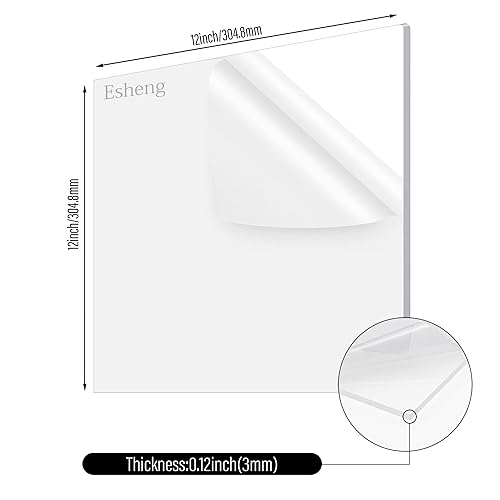 Miniatura 9 de Esheng Hoja de acrílico transparente de plexiglás fundido de 8 x 9.6 pulgadas, panel cuadrado de 125 pulgadas de grosor, hoja de plástico grabada