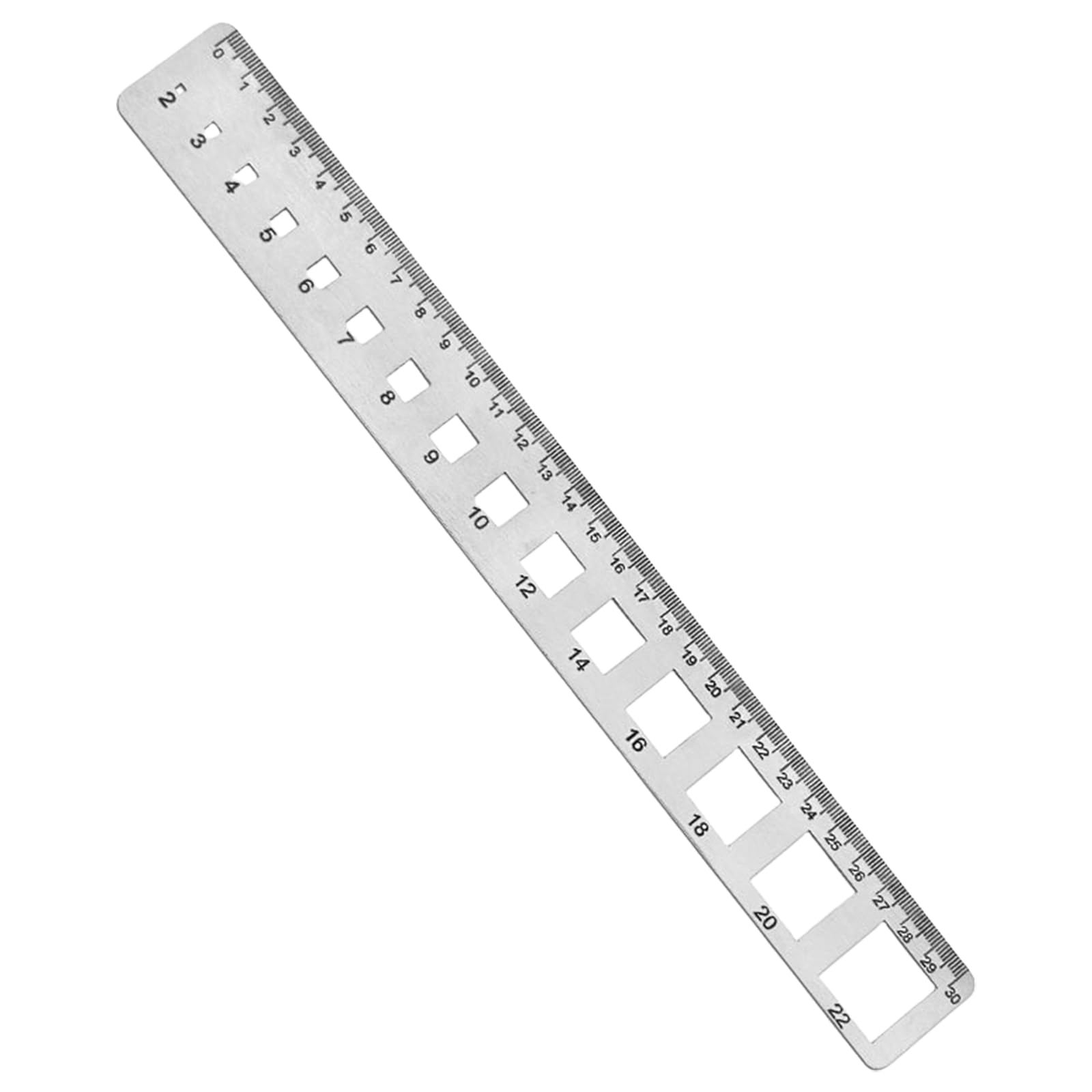 Practical Metal Measuring Ruler Round Square Cutouts 0.5mm Accuracy Rusts Resistant Tool for Architects Contractors Scale Ruler