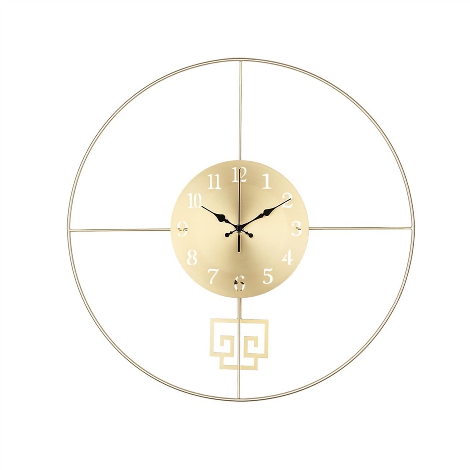 Horloge murale en cuivre pur au design chic et style chinois pour salon