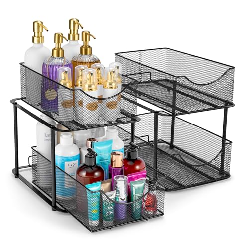 Sorbus 2-tier Under Sink Organizer with Mesh Sliding Drawers