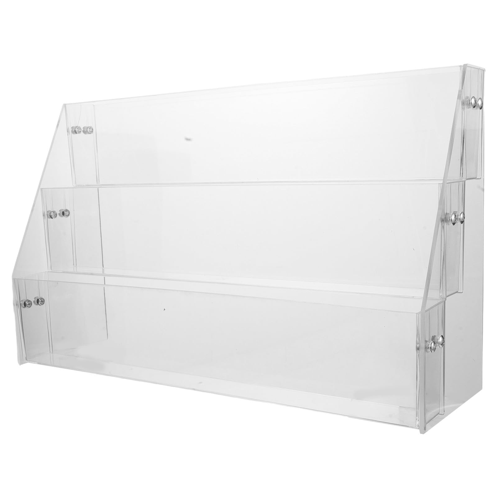 Présentoir à autocollants en acrylique transparent à niveaux pour rangement de cartes et bureau