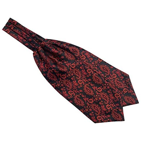 Elfeves Men's Blue Orange Floral Silk Cravat Cover