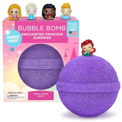 Image of Princess Bath Bombs for Girls with Surprise Toys Inside (1 Pack) – Large Fizzy Bubble Bath Bomb for Kids - Princess, Mermaid, Fairytale Bath Toys – Fruity Scent, Skin-Safe, Made in USA by Two Sisters