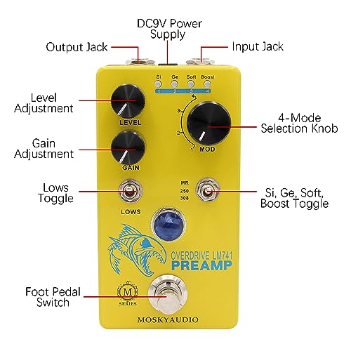 Jemora Distorsion/Overdrive/Préampli Guitare Pédale d’effet Commutateur 4 Modes et Commandes de Niveau/Gain Compact Portable Processeur d’Effet de Guitare Numérique pour Guitare Électrique – - Les Beatles, Paul McCartney, John Lennon, RIngo Starr, George Harrison Jemora Distorsion/Overdrive/Préampli Guitare Pédale d'effet Commutateur 4 Modes et Commandes de Niveau/Gain Compact Portable Processeur d'Effet de Guitare Numérique pour Guitare Électrique - – Image 5
