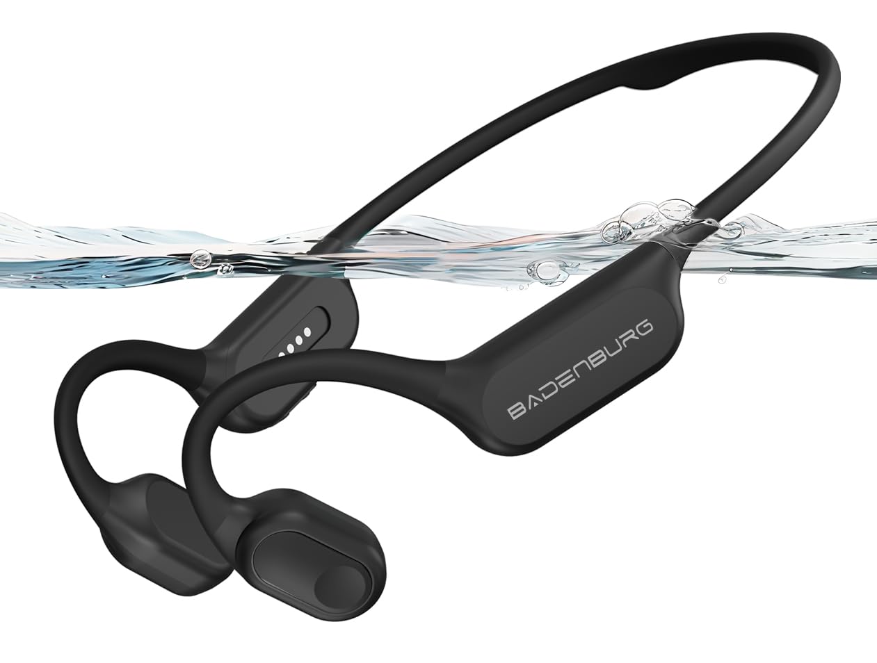 S4 Knochenschall Schwimmen&Tauchen Kopfhörer,IP68 20m TÜV Wasserdicht,Bluetooth 6.0+32GB MP3 Modus,Open Ear Sport Kopfhörer,15h Spielzeit,Ultraleicht 26g,Für Schwimmen,Laufen,Radfahren