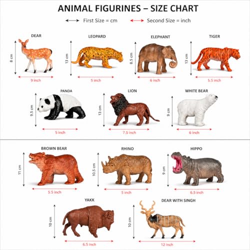 Image of Bzkid Wild Animal Toy Set for Kids | 12 Pcs Realistic Jungle Animal Figurines | Educational Safari Animal Models for Boys & Girls | Zoo Wildlife Plastic Animals for Pretend Play & Learning