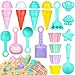 Strand Sandspielzeug für Kinder, 21 Stück Strandspielzeug Set Mädchen Junge Geschenke Sandkasten Spielzeug Kinder mit Sandformen EIS, Sandschaufel, Kleines Sieb,Gartenspielzeug ab 3 4 5 6 7 Jahre Klein 3 günstig Kaufen-Strand Sandspielzeug für Kinder, 21 Stück Strandspielzeug Set Mädchen Junge Geschenke Sandkasten Spielzeug Kinder mit Sandformen EIS, Sandschaufel, Kleines Sieb,Gartenspielzeug ab 3 4 5 6 7 Jahre