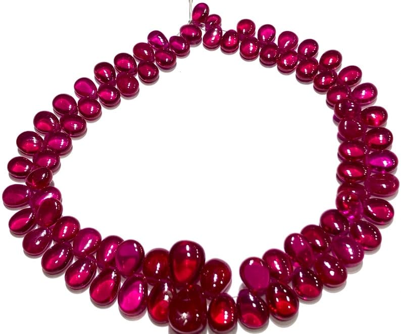 Naturalny rubin korund migdałowy soomth koraliki 7 x 10-8 x 13 mm 40 cm długi sznurek biżuteria tworzenie kamieni szlachetnych koraliki do naszyjnika bransoletki