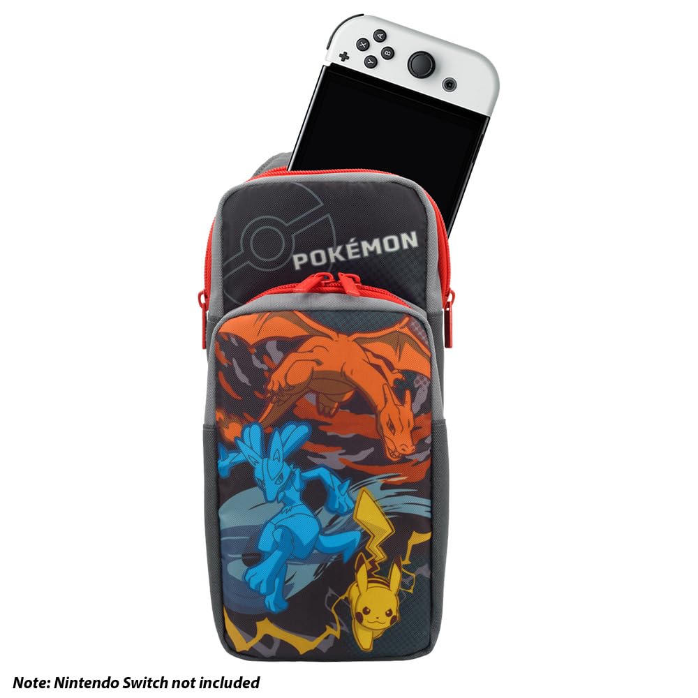 HORI Nintendo Switch Sac Aventure (Pikachu, Dracaufeu et Lucario) pour Switch OLED - Licence Officielle Nintendo et Pokémon