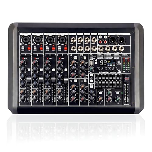 Image of Audio Array MT-12 12 Analog+2 Digital Ch Hybrid Analog+USB Mixer, Extra Sub Out+Fq Selector 48kHz DSP, 4XLR & 8 TRS In, 3-Band EQ, +48V Phantom, 24dBu XLR Out, Graphical EQ, Type-C, Studio & Streaming