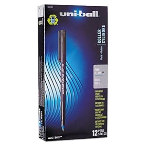 Uni-Ball Onyx Tintenroller Stift, blau, 12er Pack