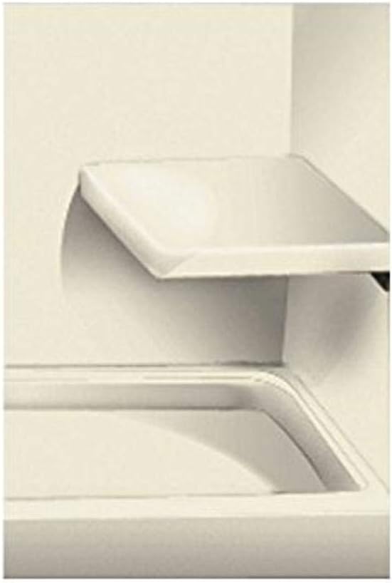 Transolid RSS2412-08 12" x 24" Solid Surface Wall-Mount Rectangular Shower Seat, Biscuit