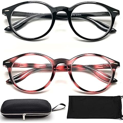 Bifocal Reading Glasses Readers For Men And Women (2 Pack) Clear Lenses with Metal Nose Piece Adjustmemnt (2 Pack (Black & Tortoise), 1.75) Cover