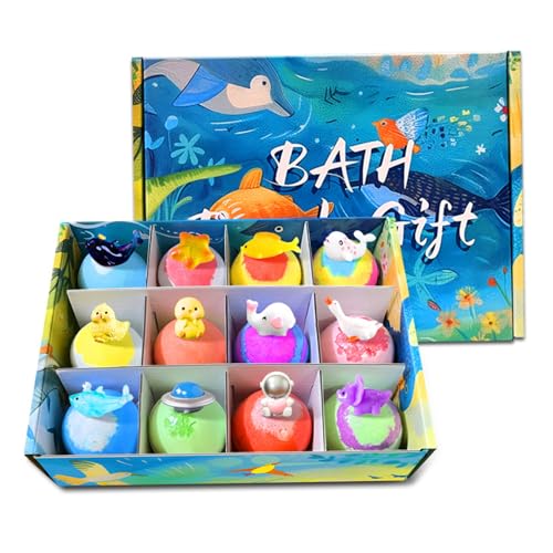 Bombe bain océan pour enfants : 12 bulles parfumées avec jouets de la mer