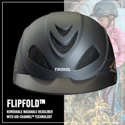 Image of Troxel Rebel Bold Horse Riding Helmet, Low-Profile, Light, Adjustable Design, Safety Horseback Riding Gear, Small (6-5 /8 - 7), Navajo