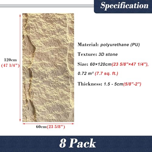 Paneles de pared 3D de piedra natural para decoración interior y exterior, paneles de piedra sintética impermeables