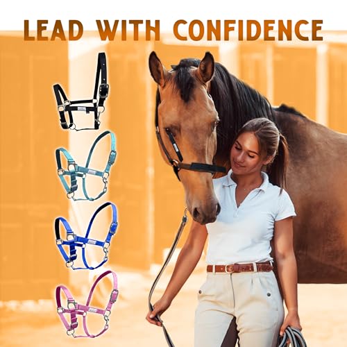 Prairie Horse Supply Cabresto de cavalo de nylon, rosa – 2,5 cm de largura, cabresto ajustável para