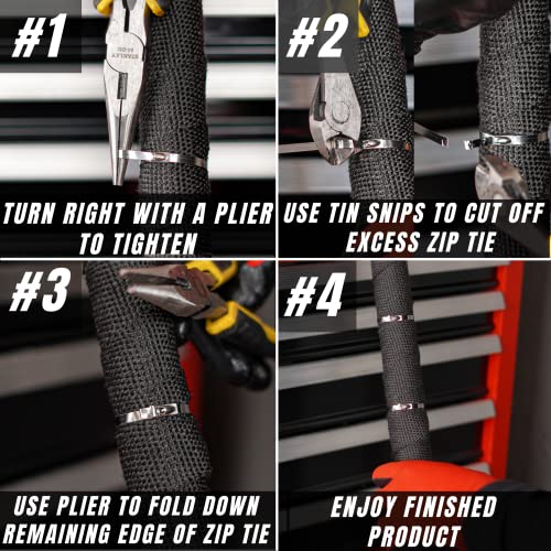 Metal Zip Ties 11.8 Inch 100Pcs 304 Stainless Steel Zip Ties Heavy Duty Multi-Purpose Self-Locking Cable Ties For Machinery, Vehicles, Exhaust Wrap, Farms, Pipes, Roofs, Cables, And Outdoor Fence #TOP5