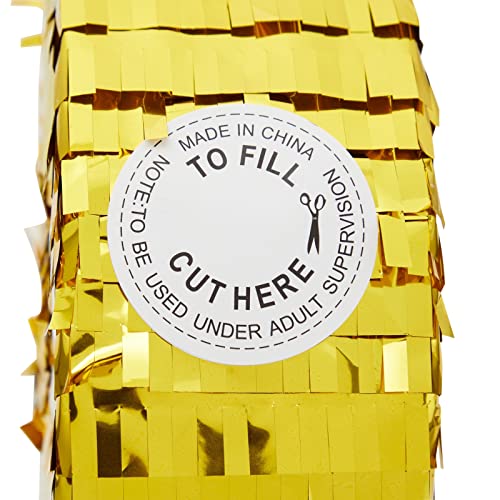 image for Juvale Gold Foil Number 8 Pinata - Small 17 x 11.5 x 3 in Candy-Filled