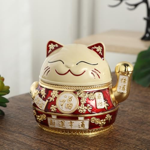 Cendrier vintage couvercle chat STOBAZA accessoire décoratif table basse maison résistant - 7