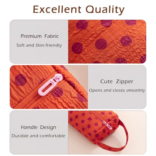 Image of RSRSLEII Polka Dot Hair Tools Travel Bag,Hair Styling Accessories Storage Case for Shark FlexStyle,Dyson Airwrap Hair Dryer,Curling Iron,Straightener,Revlon Hair Tools,Portable&Foldable(24Orange)