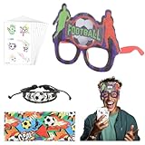 WALLFID 2026 Fußball Fanartikel Set – Unisex Matchday Fan Zubehör mit Stirnband, Spaßbrille, Armband & Dekorativen Fan Stickern für Stadion, Public Viewing, Fanmeile & Zuhause