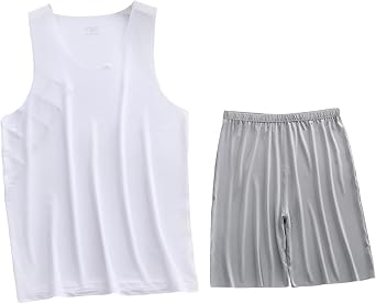 Mens Gym 2 Piece Set Tank Top and Shorts Set Athletic Workout Outfit Loose Fit Lounge Sets Summer Casual Outfits