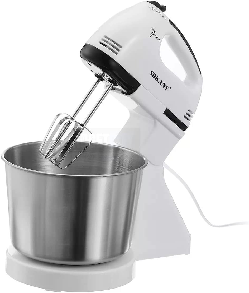 Sokany250W Stand Mixer - 2qt, 7 Speeds, Portable & Versatile