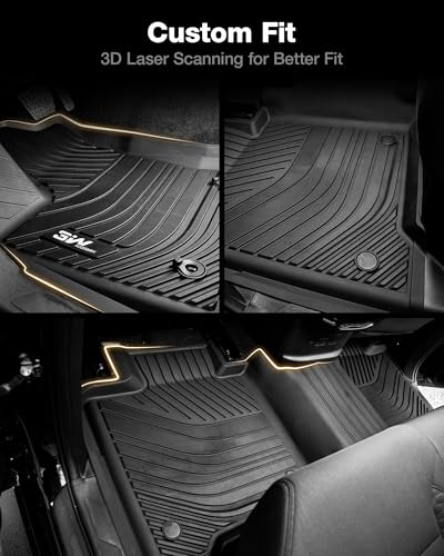 Image of 3W Floor Mats Fit 2022-2026 Toyota Tundra CrewMax Cab, TPE All-Weather