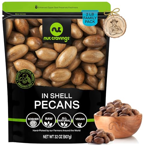 NUT CRAVINGS - Raw Hard Shell Pecans, (32oz - 2 LB)