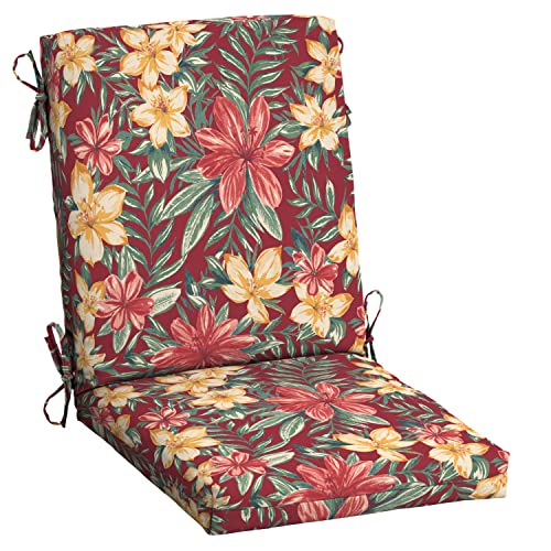 Image of Arden Outdoor Dining Chair Cushion, 20x44, Ruby Clarissa | Rain-Proof Seat Pad, Fade-Resistant, Mold and Mildew Resistant