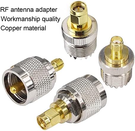 ZXShow RF Antenna Adapter Kit 4 Type Set SMA to UHF Adapter SO239 Female to SMA Male SO239 Female to SMA Female PL259 Male to SMA Male PL259 Male to SMA Female Connectors