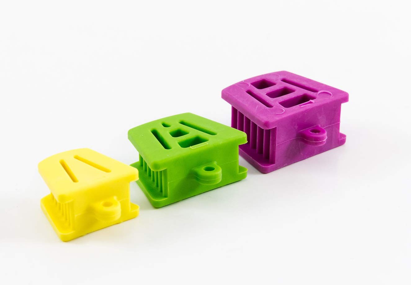 Dental Silicone Mouth Prop Bite Block 3 Pcs Kit: Large, Medium, Small Color Coded Autoclavable LATEX FREE