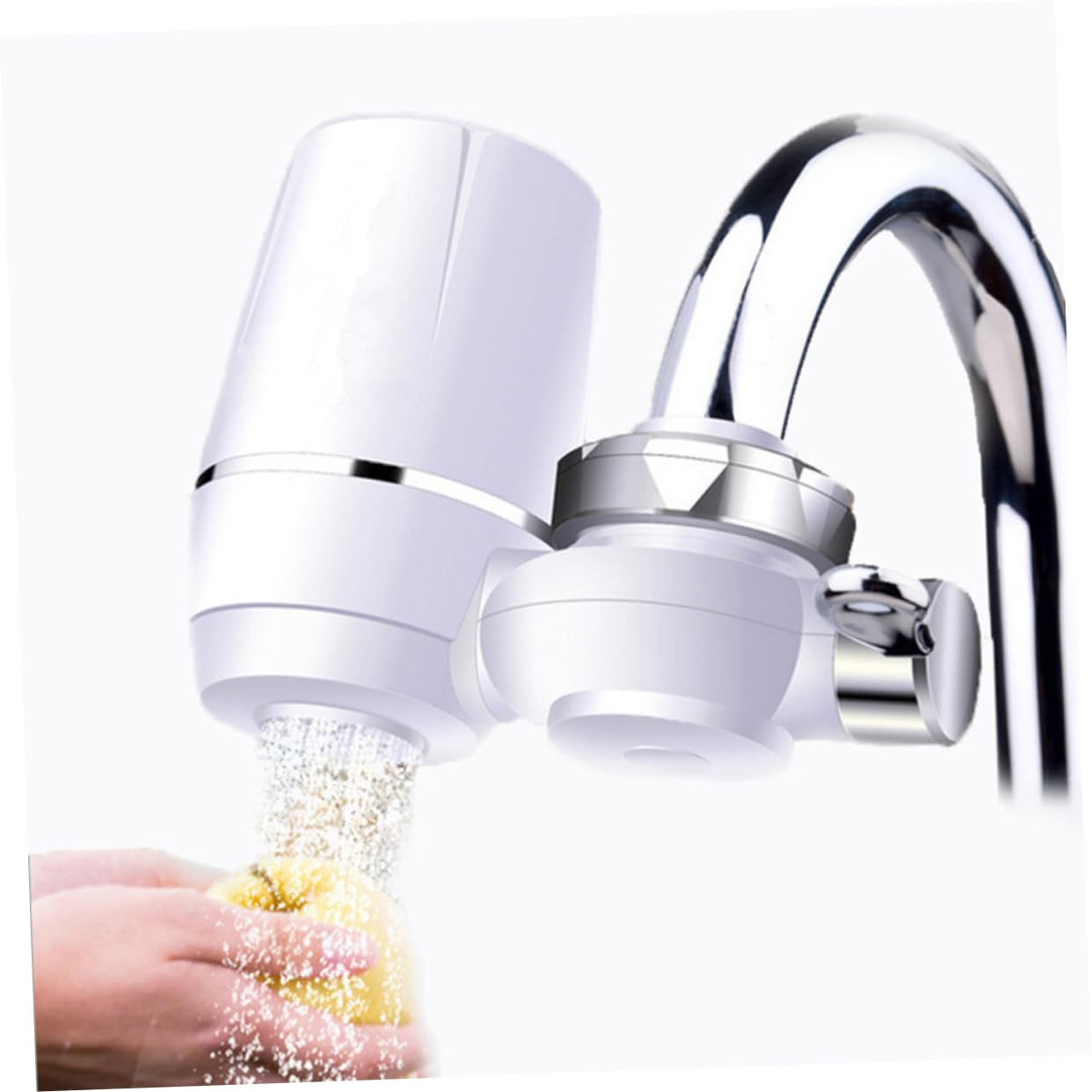 Filtro de Grifo de Cocina Purificador de Agua Cerámica Blanco | 2 Filtros de Repuesto, Diseño de 7 Capas, Cuerpo Abs Resistente y Gran Caudal