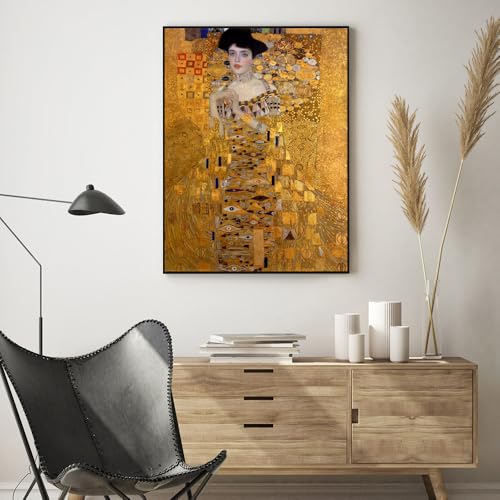 Gustav Klimt affiches femme : peinture sur toile déco salon moderne sans cadre 40x60 - 2